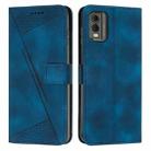 For Nokia C32 Dream Triangle Leather Phone Case with Lanyard(Blue) - 1