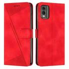 For Nokia C32 Dream Triangle Leather Phone Case with Lanyard(Red) - 1