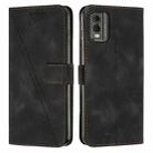 For Nokia C32 Dream Triangle Leather Phone Case with Lanyard(Black) - 1