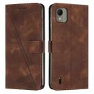 For Nokia C110 Dream Triangle Leather Phone Case with Lanyard(Brown) - 1