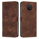 For Nokia G10 / G20 / G30 Dream Triangle Leather Phone Case with Lanyard(Brown) - 1