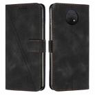 For Nokia G10 / G20 / G30 Dream Triangle Leather Phone Case with Lanyard(Black) - 1