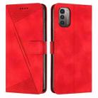 For Nokia G11 / G21 Dream Triangle Leather Phone Case with Lanyard(Red) - 1