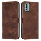 For Nokia G22 Dream Triangle Leather Phone Case with Lanyard(Brown) - 1