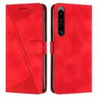 For Sony Xperia 1 IV Dream Triangle Leather Phone Case with Lanyard(Red) - 1