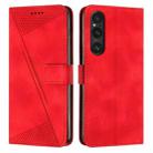 For Sony Xperia 1 V 2023 Dream Triangle Leather Phone Case with Lanyard(Red) - 1