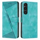 For Sony Xperia 1 V 2023 Dream Triangle Leather Phone Case with Lanyard(Green) - 1