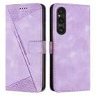 For Sony Xperia 1 V 2023 Dream Triangle Leather Phone Case with Lanyard(Purple) - 1