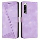 For Sony Xperia 5 IV Dream Triangle Leather Phone Case with Lanyard(Purple) - 1