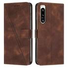 For Sony Xperia 5 IV Dream Triangle Leather Phone Case with Lanyard(Brown) - 1