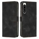 For Sony Xperia 5 IV Dream Triangle Leather Phone Case with Lanyard(Black) - 1