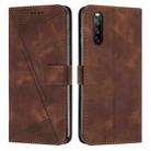 For Sony Xperia 10 IV Dream Triangle Leather Phone Case with Lanyard(Brown) - 1