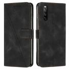 For Sony Xperia 10 IV Dream Triangle Leather Phone Case with Lanyard(Black) - 1