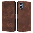 For Sony Xperia 5 V Dream Triangle Leather Phone Case with Lanyard(Brown) - 1