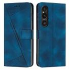 For Sony Xperia 1 VI Dream Triangle Leather Phone Case with Lanyard(Blue) - 1