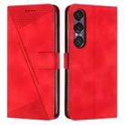 For Sony Xperia 1 VII Dream Triangle Leather Phone Case with Lanyard(Red) - 1