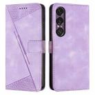 For Sony Xperia 1 VII Dream Triangle Leather Phone Case with Lanyard(Purple) - 1