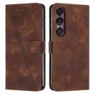 For Sony Xperia 1 VII Dream Triangle Leather Phone Case with Lanyard(Brown) - 1