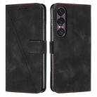 For Sony Xperia 1 VII Dream Triangle Leather Phone Case with Lanyard(Black) - 1