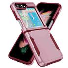 For Samsung Galaxy Z Flip5 5G Pioneer Armor Heavy Duty PC + TPU Phone Case(Pink + Rose Red) - 1