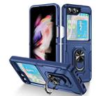 For Samsung Galaxy Z Flip5 5G Pioneer Armor PC + TPU Phone Case with Holder(Blue) - 1