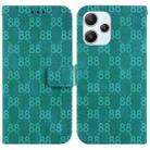 For Xiaomi Redmi 12 Double 8-shaped Embossed Leather Phone Case(Green) - 1