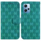 For Xiaomi Redmi Note 12 4G Global Double 8-shaped Embossed Leather Phone Case(Green) - 1
