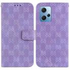 For Xiaomi Redmi Note 12 4G Global Double 8-shaped Embossed Leather Phone Case(Purple) - 1