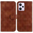 For Xiaomi Redmi Note 12 Pro 5G Global Double 8-shaped Embossed Leather Phone Case(Brown) - 1