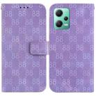 For Xiaomi Redmi Note 12 5G Global/Poco X5 Double 8-shaped Embossed Leather Phone Case(Purple) - 1