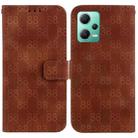 For Xiaomi Redmi Note 12 5G Global/Poco X5 Double 8-shaped Embossed Leather Phone Case(Brown) - 1