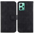 For Xiaomi Redmi Note 12 5G Global/Poco X5 Double 8-shaped Embossed Leather Phone Case(Black) - 1