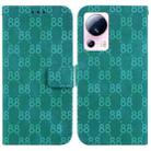 For Xiaomi 13 Lite / Civi 2 Double 8-shaped Embossed Leather Phone Case(Green) - 1