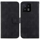 For Xiaomi 13 5G Double 8-shaped Embossed Leather Phone Case(Black) - 1