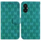 For Xiaomi Poco M4 5G Double 8-shaped Embossed Leather Phone Case(Green) - 1