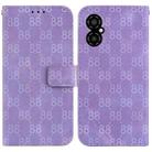 For Xiaomi Poco M4 5G Double 8-shaped Embossed Leather Phone Case(Purple) - 1