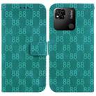 For Xiaomi Redmi 10A Double 8-shaped Embossed Leather Phone Case(Green) - 1