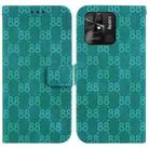 For Xiaomi Redmi 10C Double 8-shaped Embossed Leather Phone Case(Green) - 1