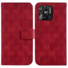 For Xiaomi Redmi 10C Double 8-shaped Embossed Leather Phone Case(Red) - 1