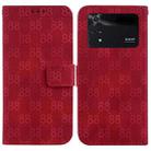 For Xiaomi Poco M4 Pro Double 8-shaped Embossed Leather Phone Case(Red) - 1