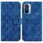 For Xiaomi Redmi K40/K40 Pro / Poco F3 Double 8-shaped Embossed Leather Phone Case(Blue) - 1