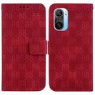 For Xiaomi Redmi K40/K40 Pro / Poco F3 Double 8-shaped Embossed Leather Phone Case(Red) - 1