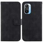 For Xiaomi Redmi K40/K40 Pro / Poco F3 Double 8-shaped Embossed Leather Phone Case(Black) - 1