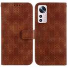 For Xiaomi 12 Pro Double 8-shaped Embossed Leather Phone Case(Brown) - 1