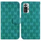 For Xiaomi Redmi Note 10 Lite / Note 10 Pro Double 8-shaped Embossed Leather Phone Case(Green) - 1