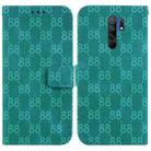 For Xiaomi Redmi 9/9 Prime / Poco M2 Double 8-shaped Embossed Leather Phone Case(Green) - 1