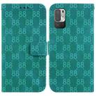 For Xiaomi Redmi Note 10 5G / Poco M3 Pro Double 8-shaped Embossed Leather Phone Case(Green) - 1