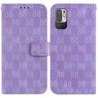 For Xiaomi Redmi Note 10 5G / Poco M3 Pro Double 8-shaped Embossed Leather Phone Case(Purple) - 1