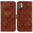 For Xiaomi Redmi Note 10 5G / Poco M3 Pro Double 8-shaped Embossed Leather Phone Case(Brown) - 1