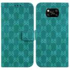 For Xiaomi Poco X3 NFC / X3 / X3 Pro Double 8-shaped Embossed Leather Phone Case(Green) - 1